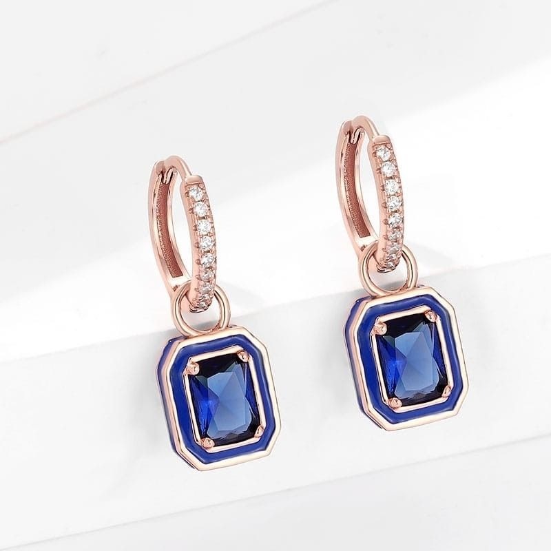 Silver Hanging Light Weight Stone Earrings