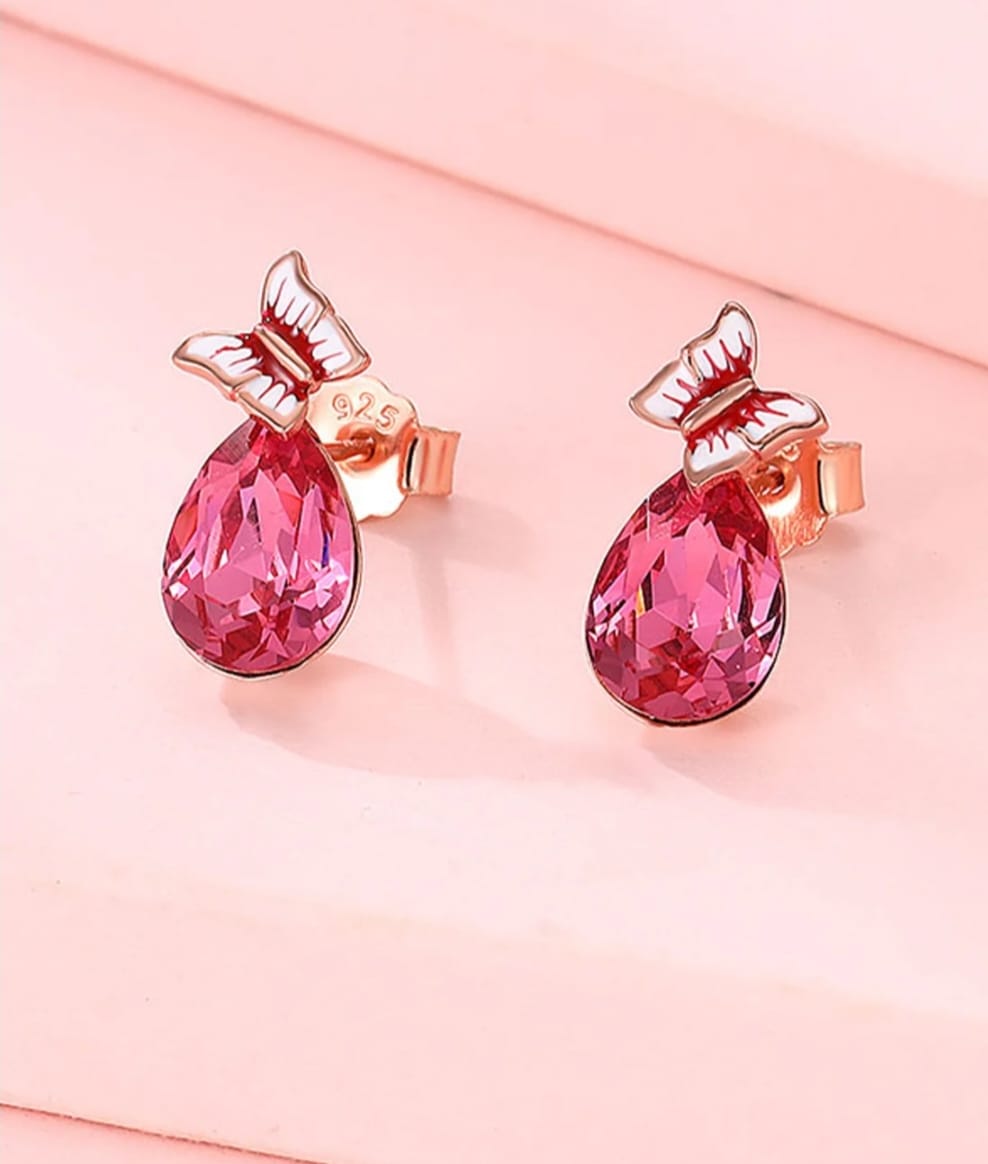 Rose Gold Crystall Ball Pendant Set (STYLE074)
